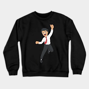 Businessman or Office Worker Jumping in Joy Crewneck Sweatshirt